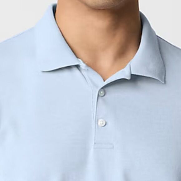 J. Crew Factory cf933 Heathered Chambray Blue Soft touch Polo size L NWT - Picture 2 of 9